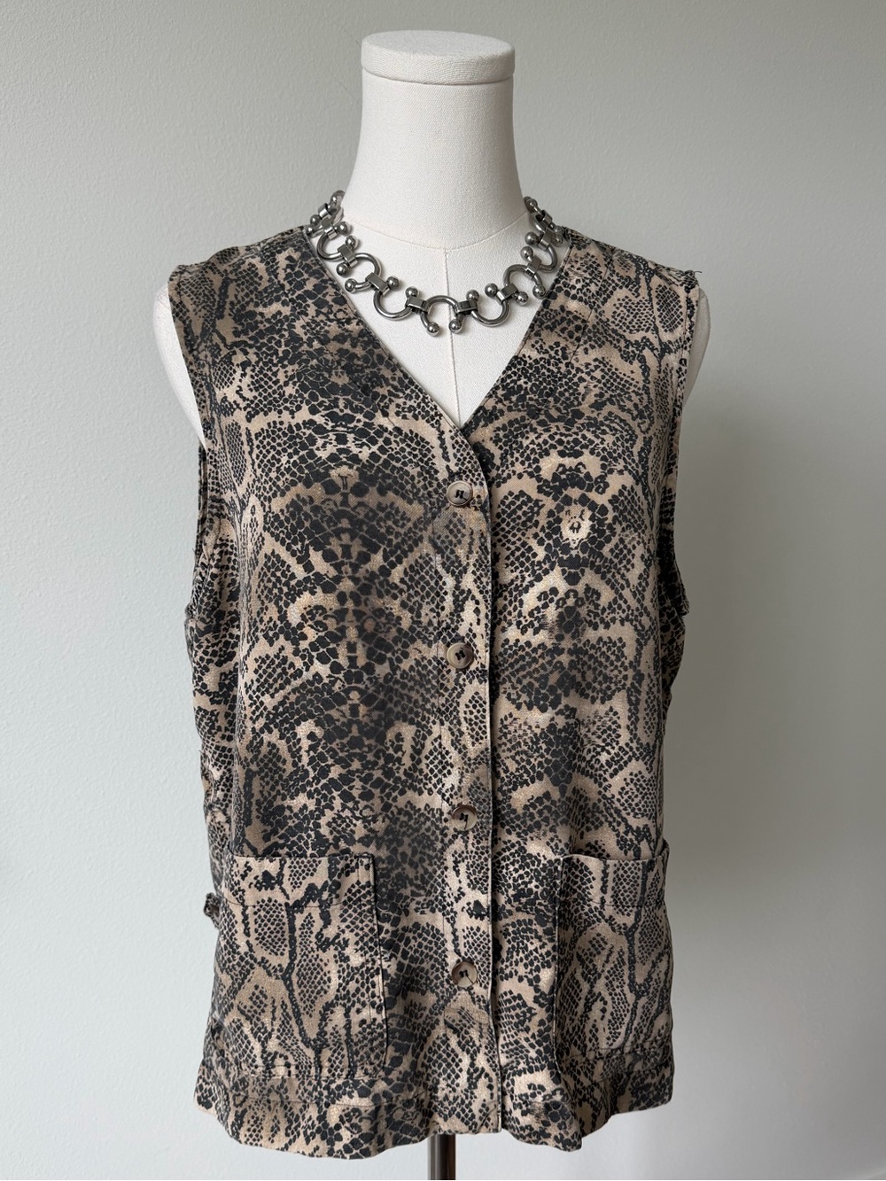 Vintage Snake Print Vest
